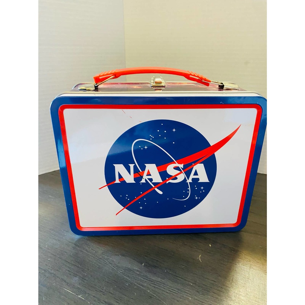 COLLECTIBLE NASA "I NEED MY SPACE" METAL LUNCH BOX WITH HANDLE